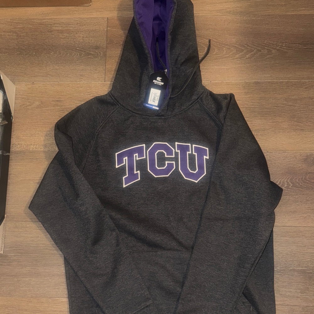 TCU Charcoal Hooded Pullover Sweatshirt - Collegiate Logo